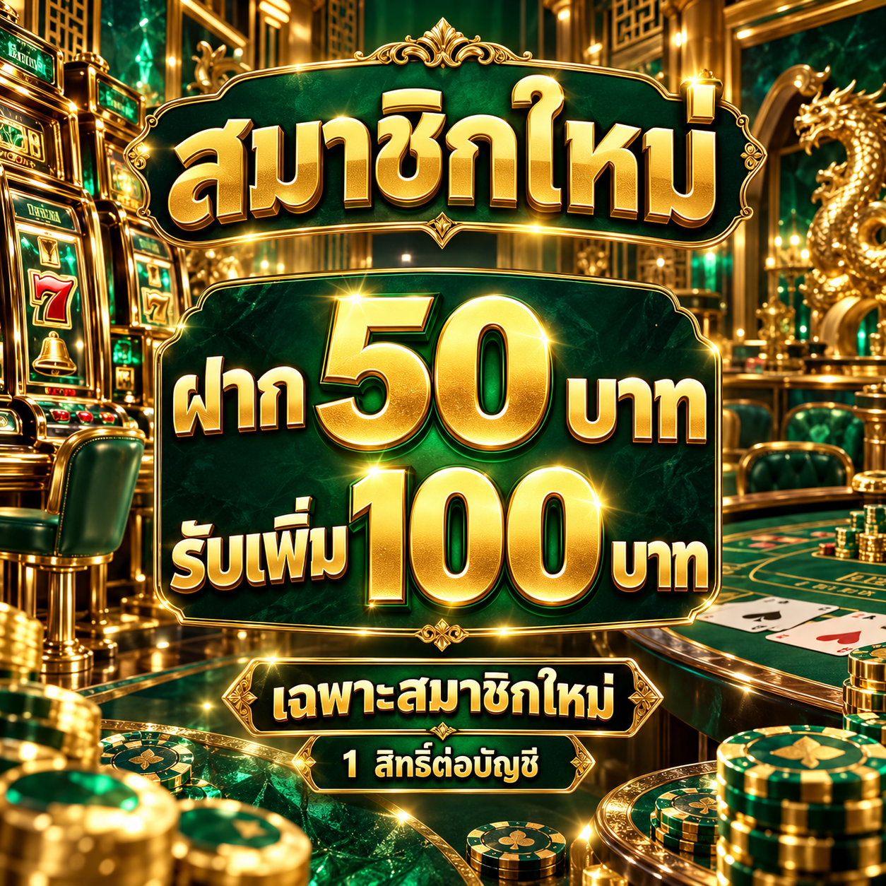 ภาพโปรโมชั่นสมาชิกใหม่ jumbo168 ฝาก 50 บาท รับเพิ่ม 100 บาท