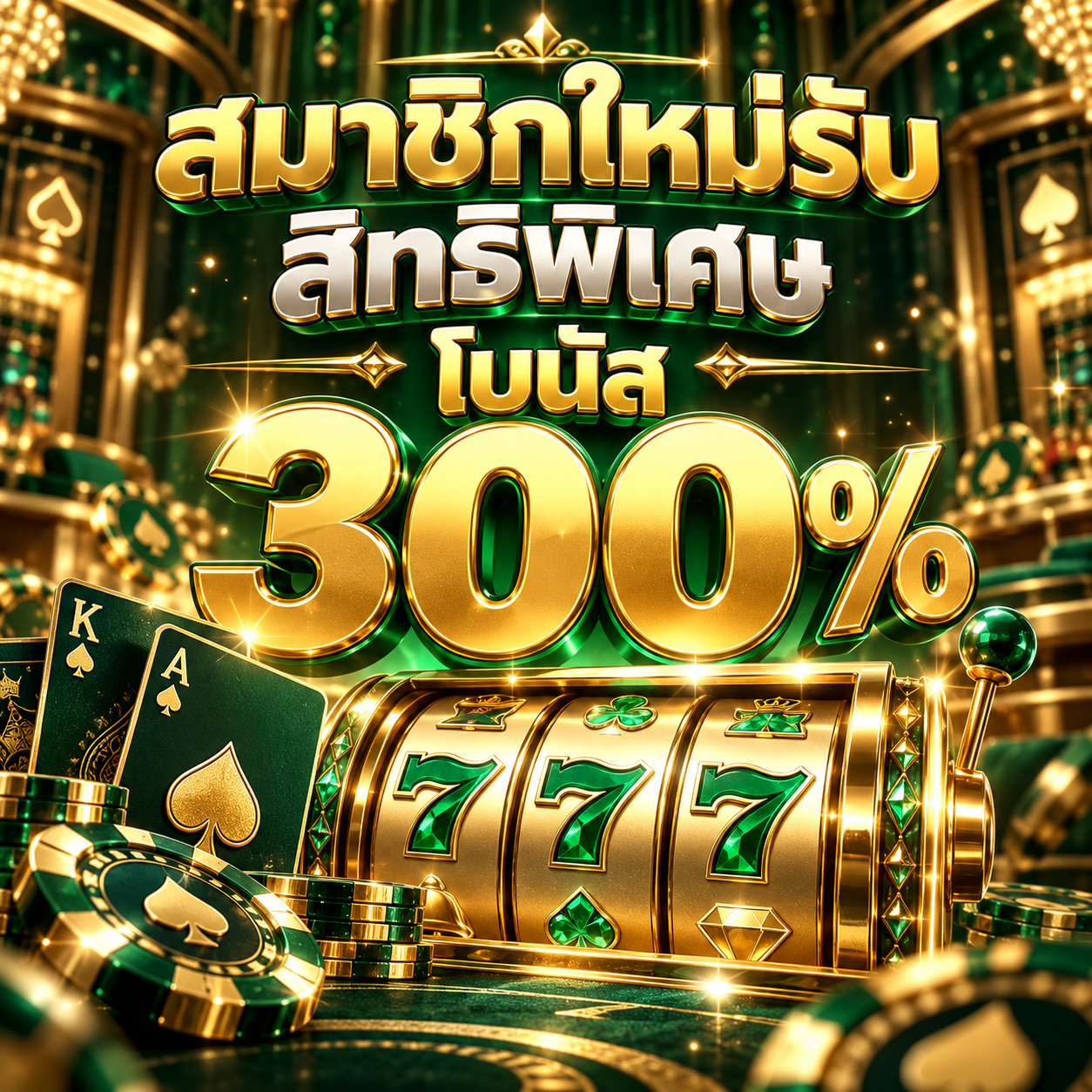 ภาพโปรโมชั่นสิทธิพิเศษโบนัส 300 เปอร์เซ็นต์ jumbo168